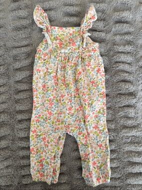 Carters Floral Ruffle-Strap Baby Romper - size 6M